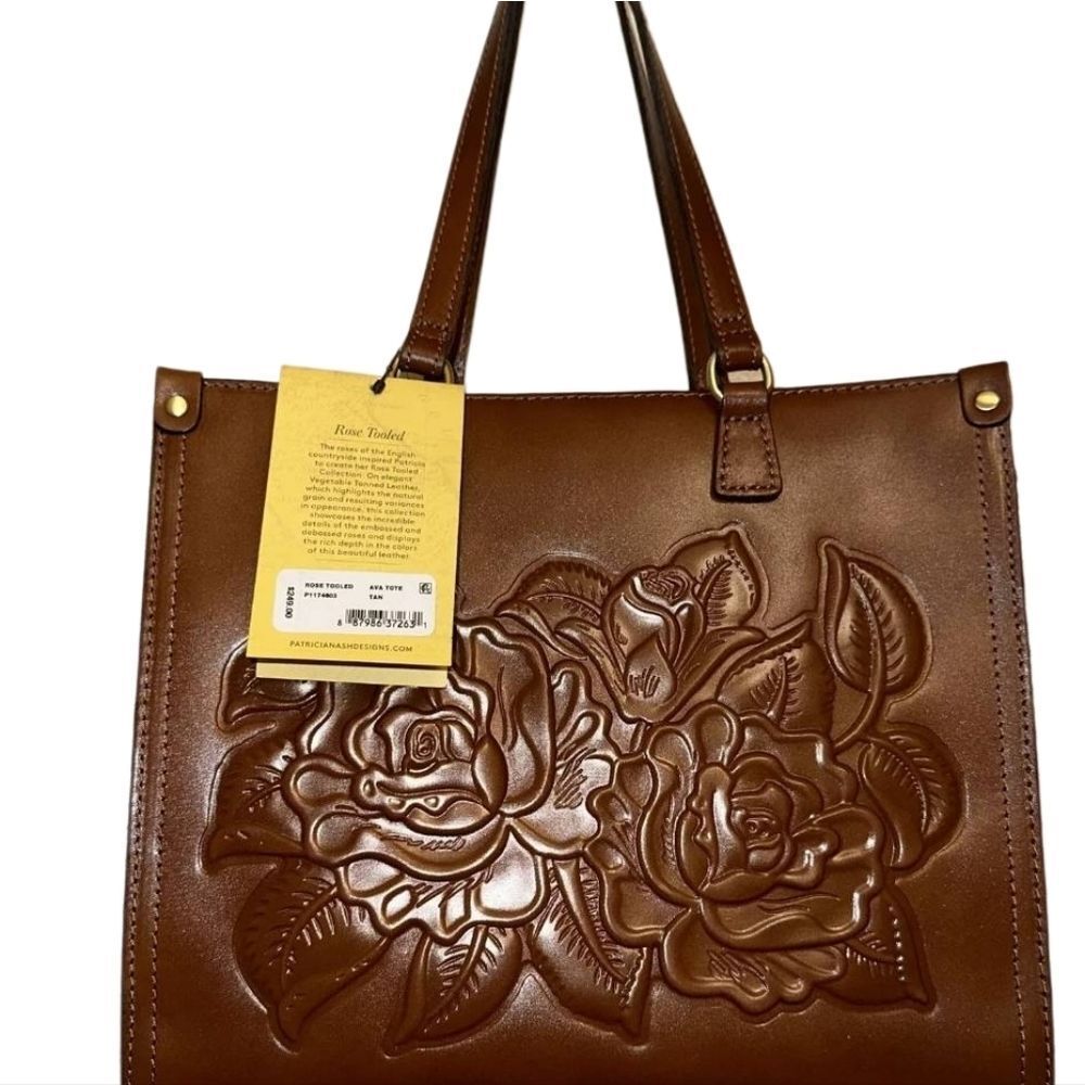 Patricia Nash Tooled Ava Tote- Tan